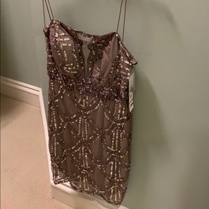 Dress with overlay sequins